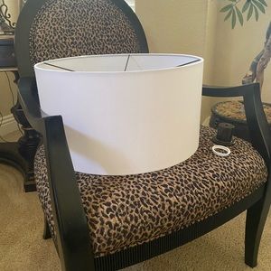 New White Hard Back Drum Shade/ Linen 18” X 9 7/8”